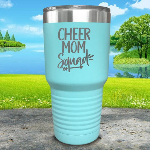 Cheer Mom Squad Engraved Tumbler Tumbler ZLAZER 30oz Tumbler Mint 