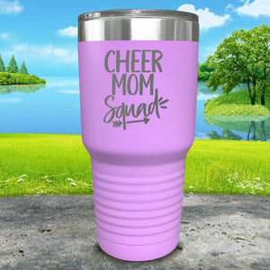 Cheer Mom Squad Engraved Tumbler Tumbler ZLAZER 30oz Tumbler Lavender 