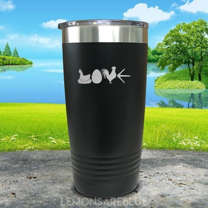 Chicken Love Engraved Tumbler Tumbler ZLAZER 20oz Tumbler Black 