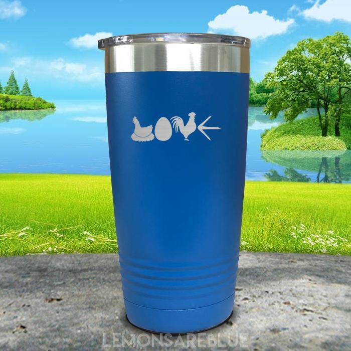 Chicken Love Engraved Tumbler Tumbler ZLAZER 20oz Tumbler Blue 