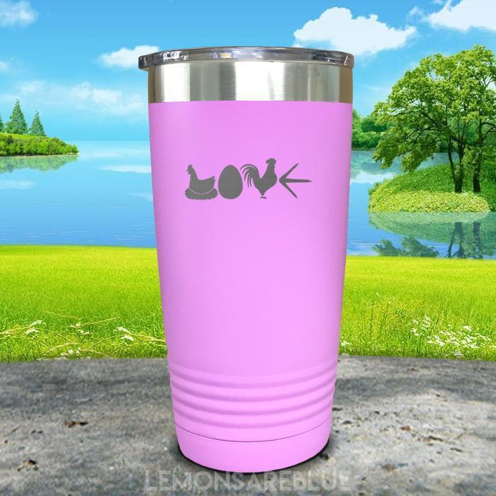 Chicken Love Engraved Tumbler Tumbler ZLAZER 20oz Tumbler Lavender 