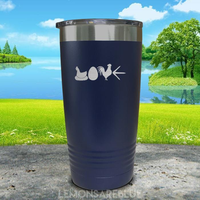 Chicken Love Engraved Tumbler Tumbler ZLAZER 20oz Tumbler Navy 