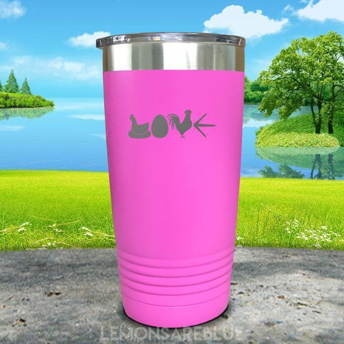 Chicken Love Engraved Tumbler Tumbler ZLAZER 20oz Tumbler Pink 