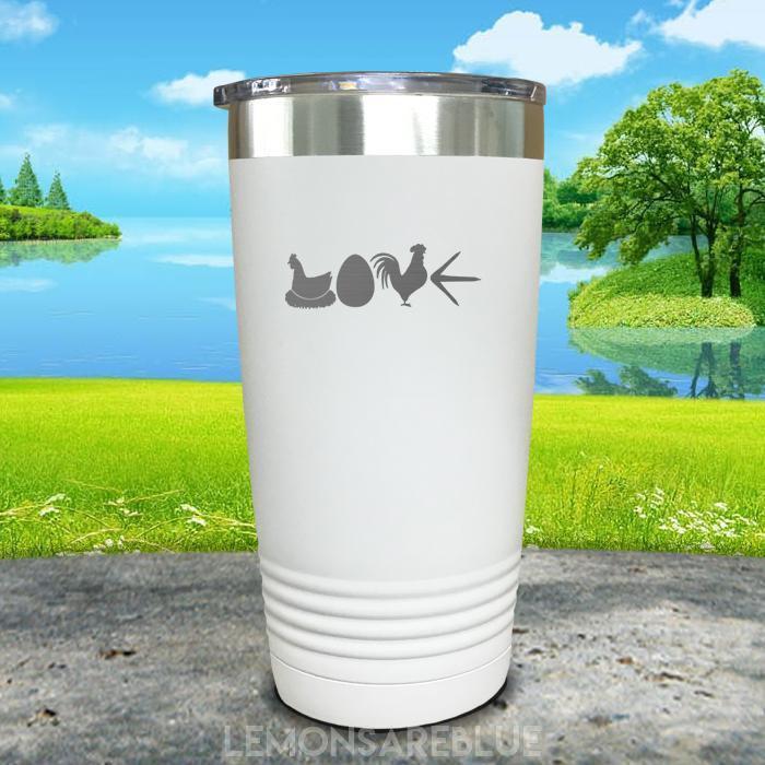 Chicken Love Engraved Tumbler Tumbler ZLAZER 20oz Tumbler White 