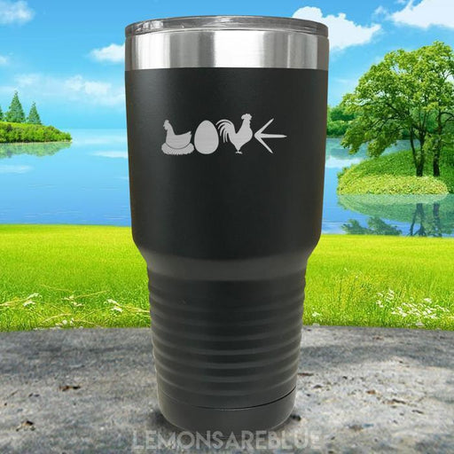 Chicken Love Engraved Tumbler Tumbler ZLAZER 30oz Tumbler Black 