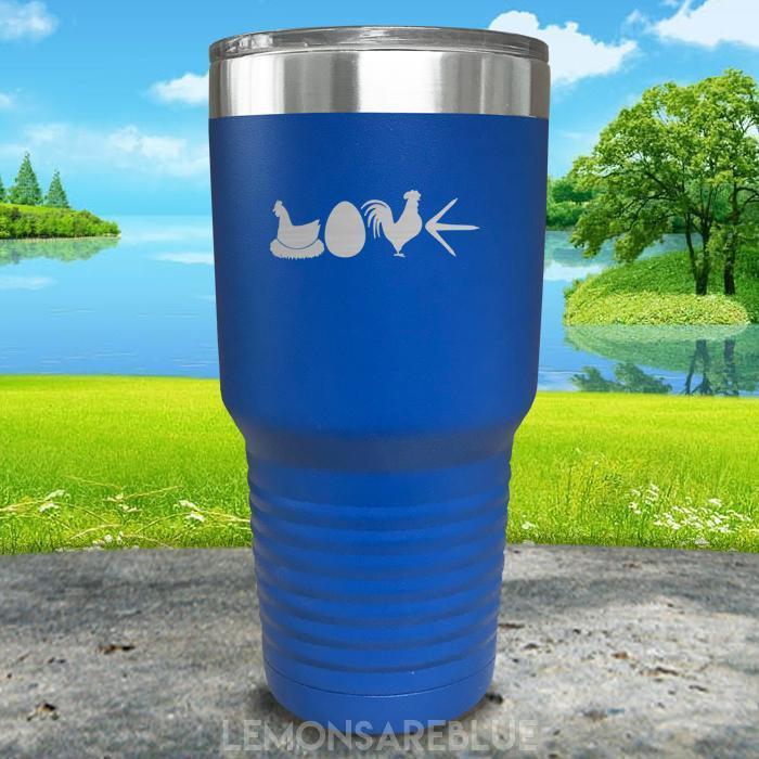 Chicken Love Engraved Tumbler Tumbler ZLAZER 30oz Tumbler Blue 