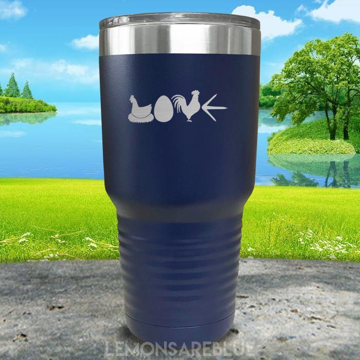 Chicken Love Engraved Tumbler Tumbler ZLAZER 30oz Tumbler Navy 