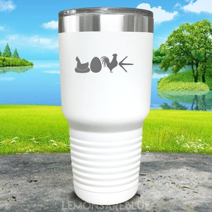 Chicken Love Engraved Tumbler Tumbler ZLAZER 30oz Tumbler White 