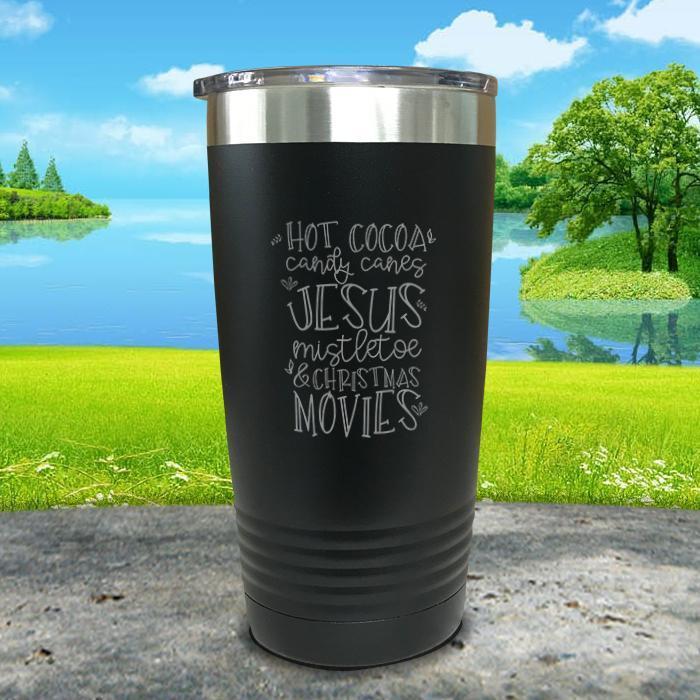 Christmas Words 4 Engraved Tumbler Tumbler ZLAZER 20oz Tumbler Black 