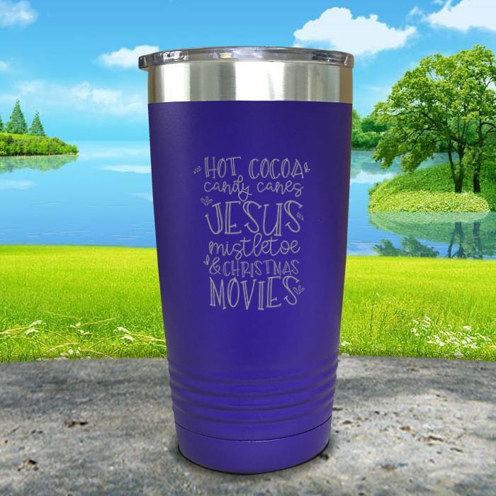 Christmas Words 4 Engraved Tumbler Tumbler ZLAZER 20oz Tumbler Royal Purple 