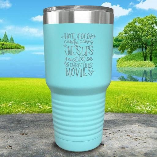 Christmas Words 4 Engraved Tumbler Tumbler ZLAZER 30oz Tumbler Mint 