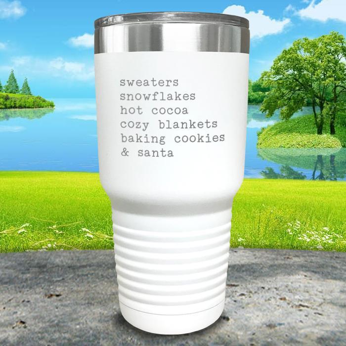 Christmas Words 5 Engraved Tumbler Tumbler ZLAZER 30oz Tumbler White 