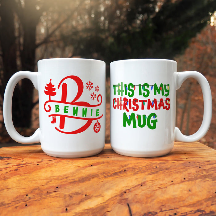 Christmas Monogram Personalized Mug