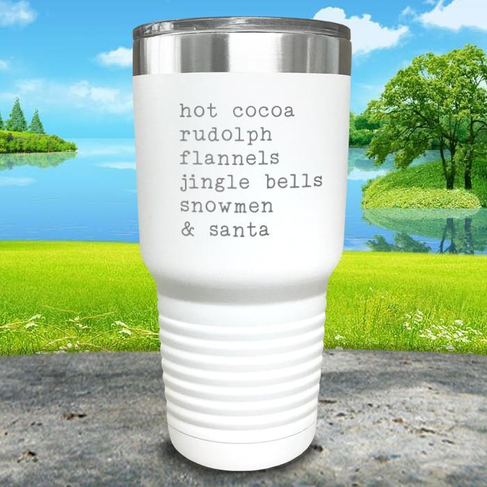 Christmas Words 3 Engraved Tumbler Tumbler ZLAZER 30oz Tumbler White 