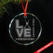 Love Hockey CUSTOM Engraved Glass Ornament Ornament ZLAZER Circle Ornament 