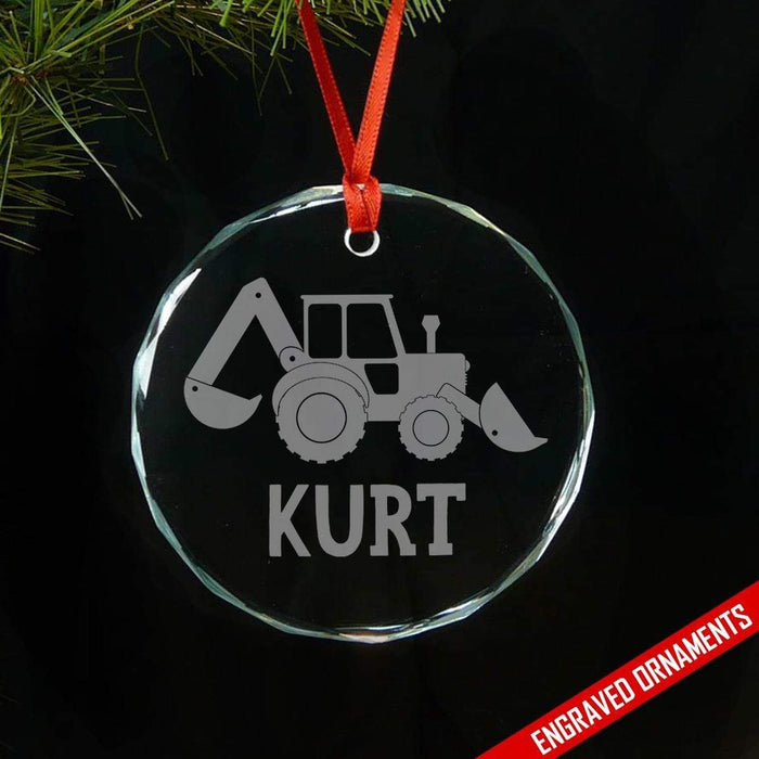 Truck CUSTOM Engraved Glass Ornament Ornament ZLAZER Circle Ornament 