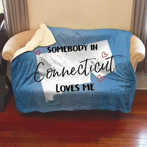 Somebody Loves Me (CUSTOM) Sherpa Blanket Blankets CustomCat Connecticut 
