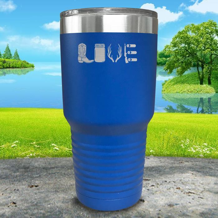 Country Love Engraved Tumbler Tumbler ZLAZER 30oz Tumbler Blue 