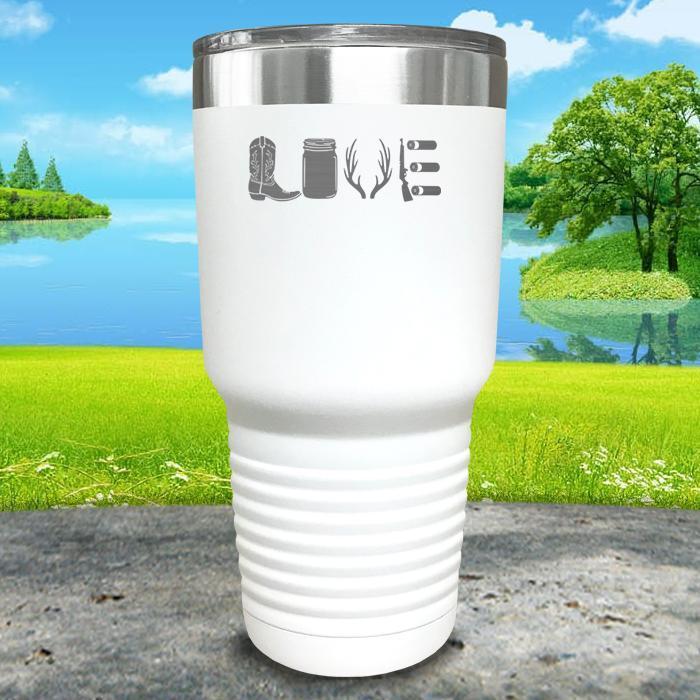 Country Love Engraved Tumbler Tumbler ZLAZER 30oz Tumbler White 