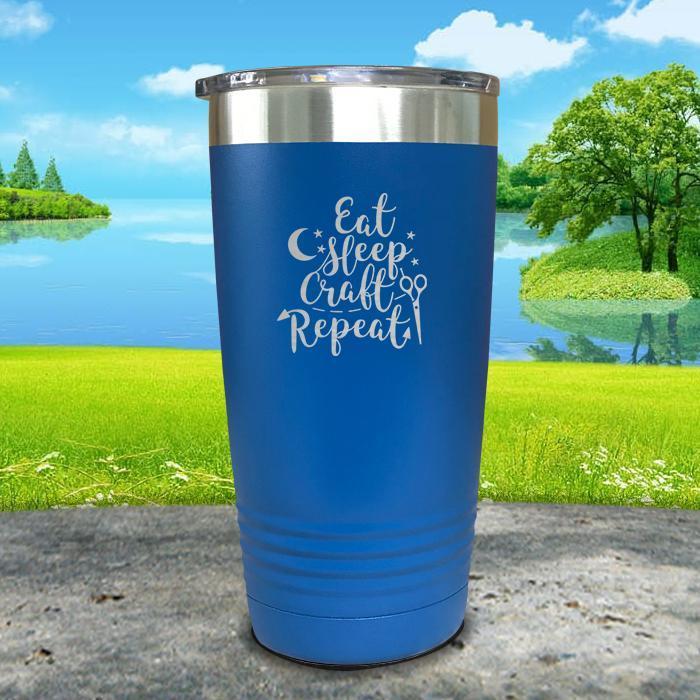 Eat Sleep Craft Repeat Engraved Tumbler Tumbler ZLAZER 