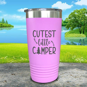 Cutest Little Camper Engraved Tumbler Tumbler ZLAZER 20oz Tumbler Lavender 