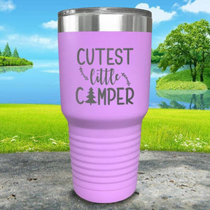 Cutest Little Camper Engraved Tumbler Tumbler ZLAZER 30oz Tumbler Lavender 