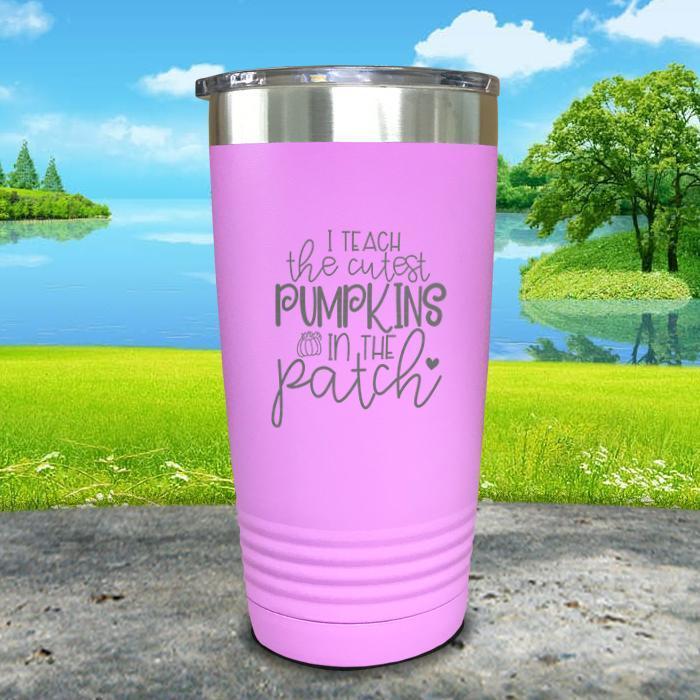 I Teach The Cutest Pumpkins In The Patch Engraved Tumbler Tumbler ZLAZER 20oz Tumbler Lavender 