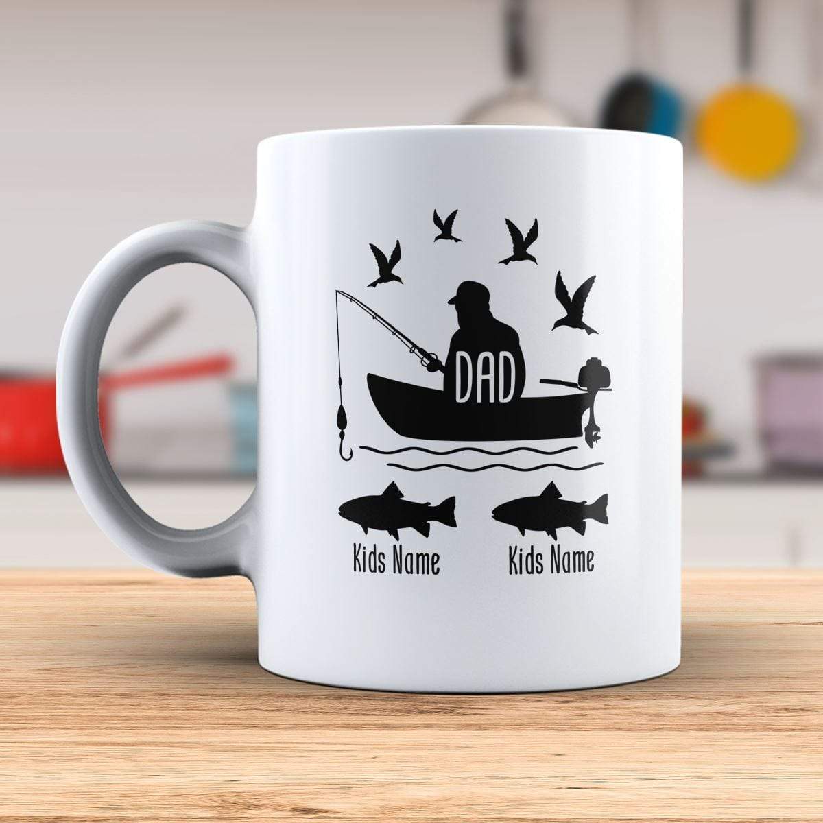 Men reel cool dad mug fishing daddy Father's day gift mugs-gift from kids  daughters sons for dad papa father in law grandad grandpa-funny fishing mug:  Gearbubble Campaign