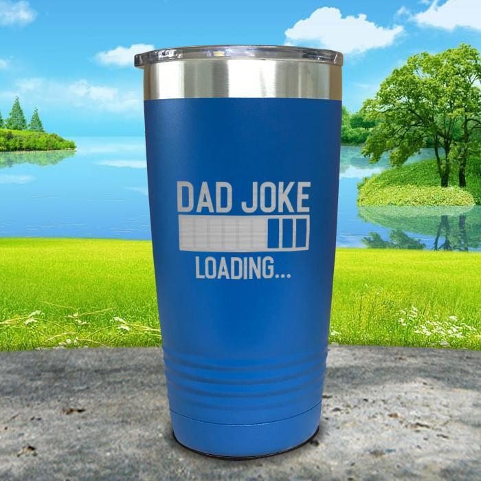 Dad Joke Loading Engraved Tumbler Tumbler ZLAZER 20oz Tumbler Lemon Blue 