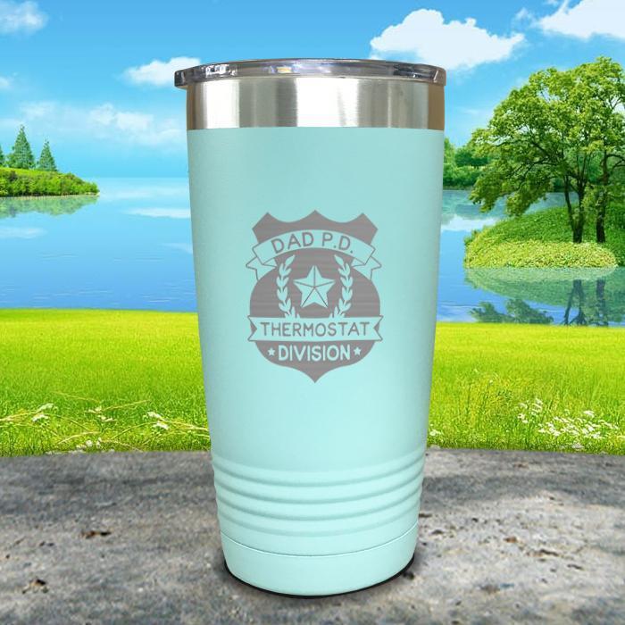 Dad P.D. Thermostat Division Engraved Tumbler Tumbler ZLAZER 20oz Tumbler Mint 