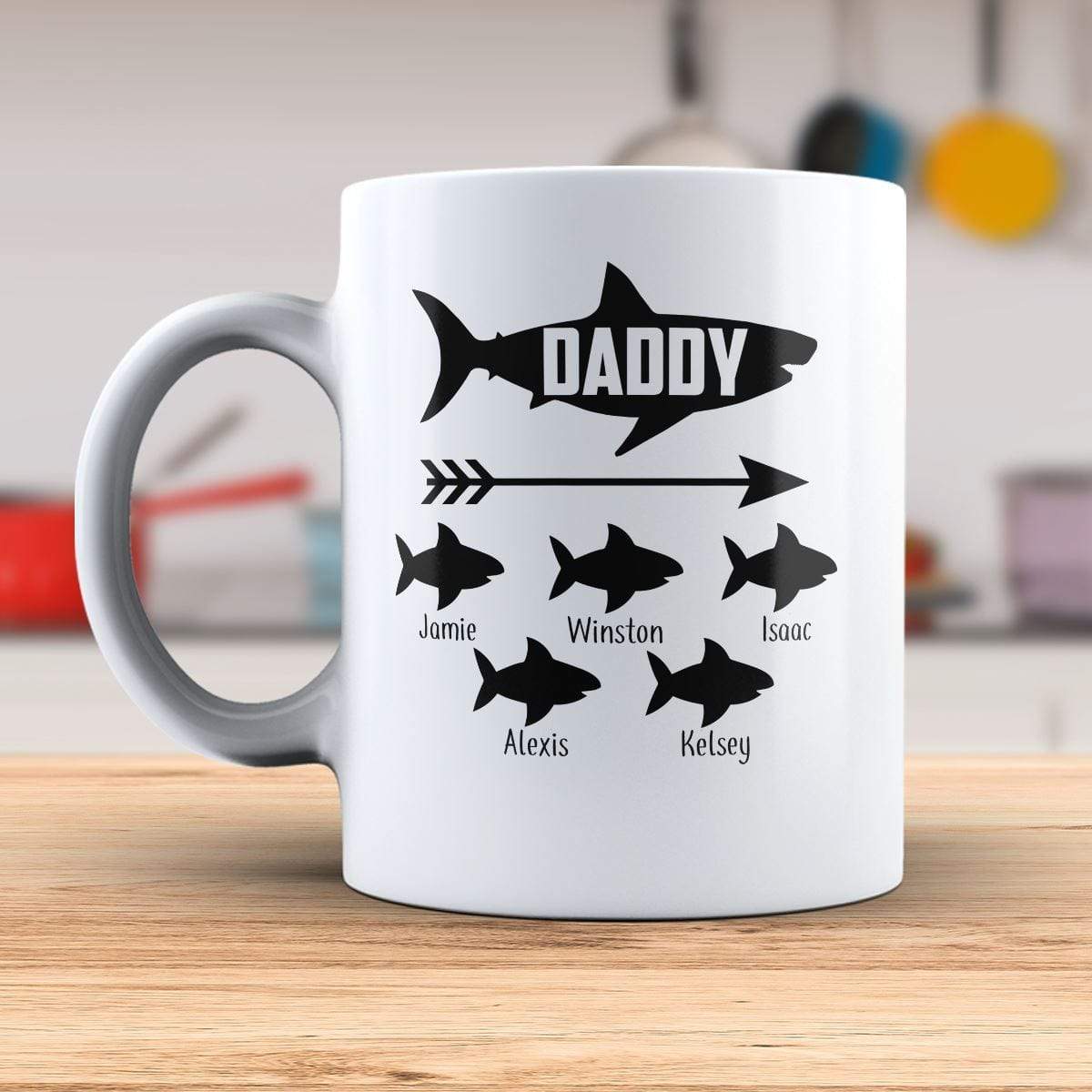Personalized Daddy Shark Mug Mugs Lemons Are Blue 15oz Mug 