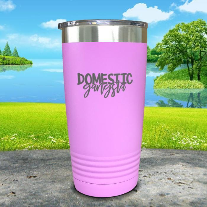 Domestic Gangsta Engraved Tumbler Tumbler ZLAZER 20oz Tumbler Lavender 