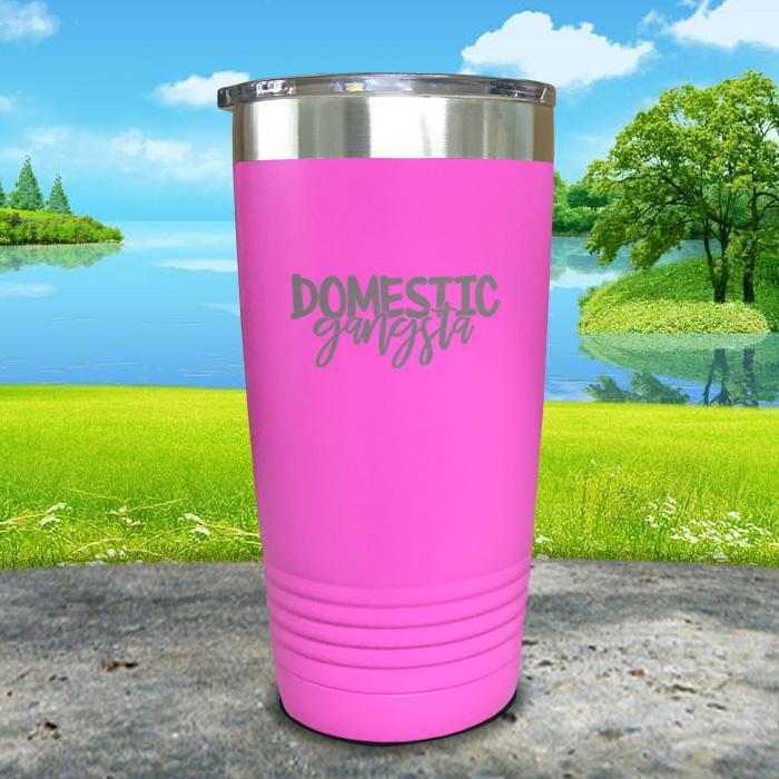 Domestic Gangsta Engraved Tumbler Tumbler ZLAZER 20oz Tumbler Pink 