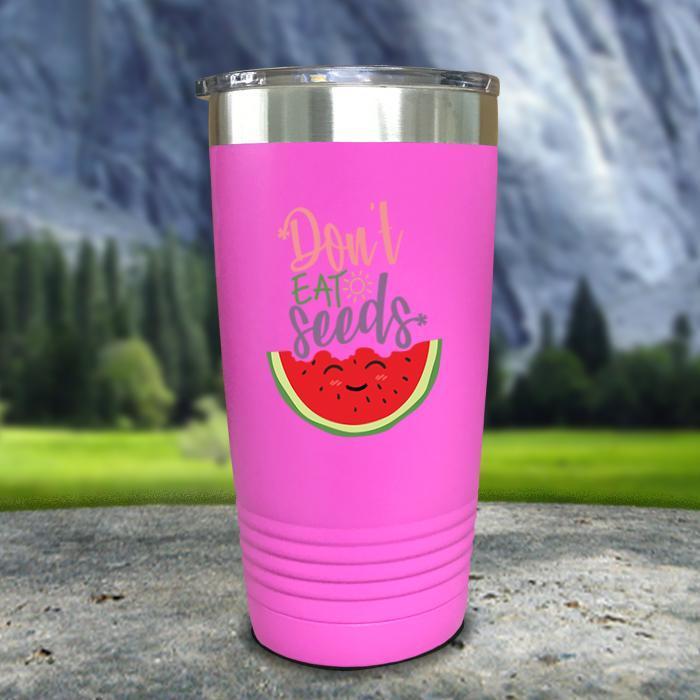 Don't Eat Seeds Color Printed Tumblers Tumbler Nocturnal Coatings 20oz Tumbler Pink 