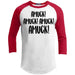 Amuck Amuck Amuck Raglan T-Shirts CustomCat White/Red X-Small 