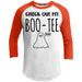 Check Out My Boo-Tee Raglan T-Shirts CustomCat White/Deep Orange X-Small 