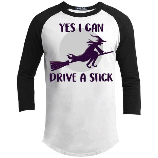 Yes I Can Drive a Stick T-Shirts CustomCat White/Black X-Small 