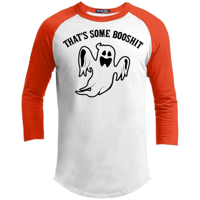 That's Some Booshit Raglan T-Shirts CustomCat White/Deep Orange X-Small 