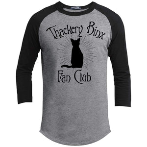 Thackery Binks Raglan T-Shirts CustomCat Heather Grey/Black X-Small 