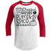 Stressed Blessed & Pumpkin Spice Obsessed Raglan T-Shirts CustomCat White/Red X-Small 