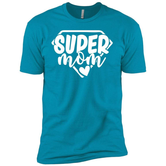 Super Mom T-Shirts CustomCat Turquoise X-Small 