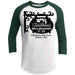 Sanderson Bed Breakfast Raglan T-Shirts CustomCat White/Forest X-Small 