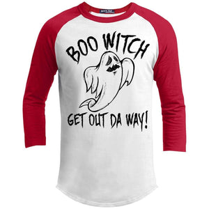 Boo Witch Get Out Da Way Raglan - Copy T-Shirts CustomCat White/Red X-Small 