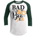 Bad And Boo-jee Raglan T-Shirts CustomCat White/Forest X-Small 