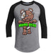 Mama Bear Halloween Raglan T-Shirts CustomCat Heather Grey/Black X-Small 