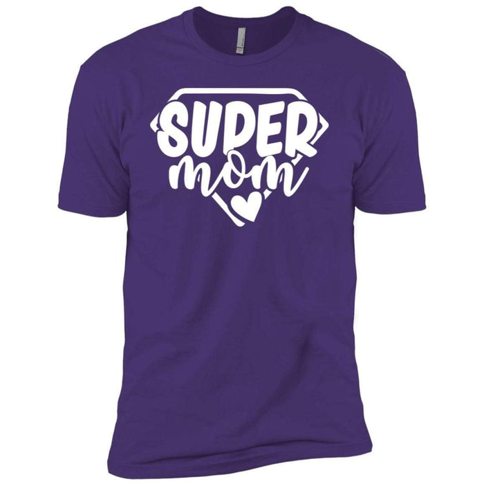 Super Mom T-Shirts CustomCat Purple Rush/ X-Small 