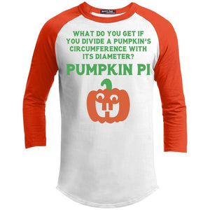 Pumpkin PI Raglan T-Shirts CustomCat White/Deep Orange X-Small 