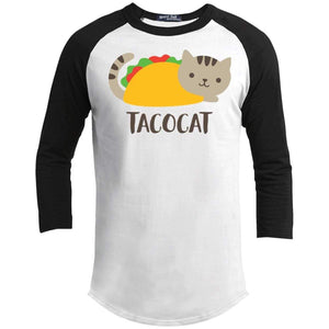 Tacocat Raglan T-Shirts CustomCat White/Black X-Small 