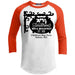 Sanderson Bed Breakfast Raglan T-Shirts CustomCat White/Deep Orange X-Small 