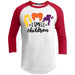 I Smell Children Raglan T-Shirts CustomCat White/Red X-Small 